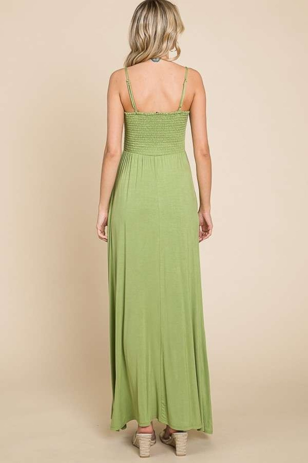 Culture Code Full Size Smocked Cami Maxi Dress with Pockets 7428 | Gulf Resellers