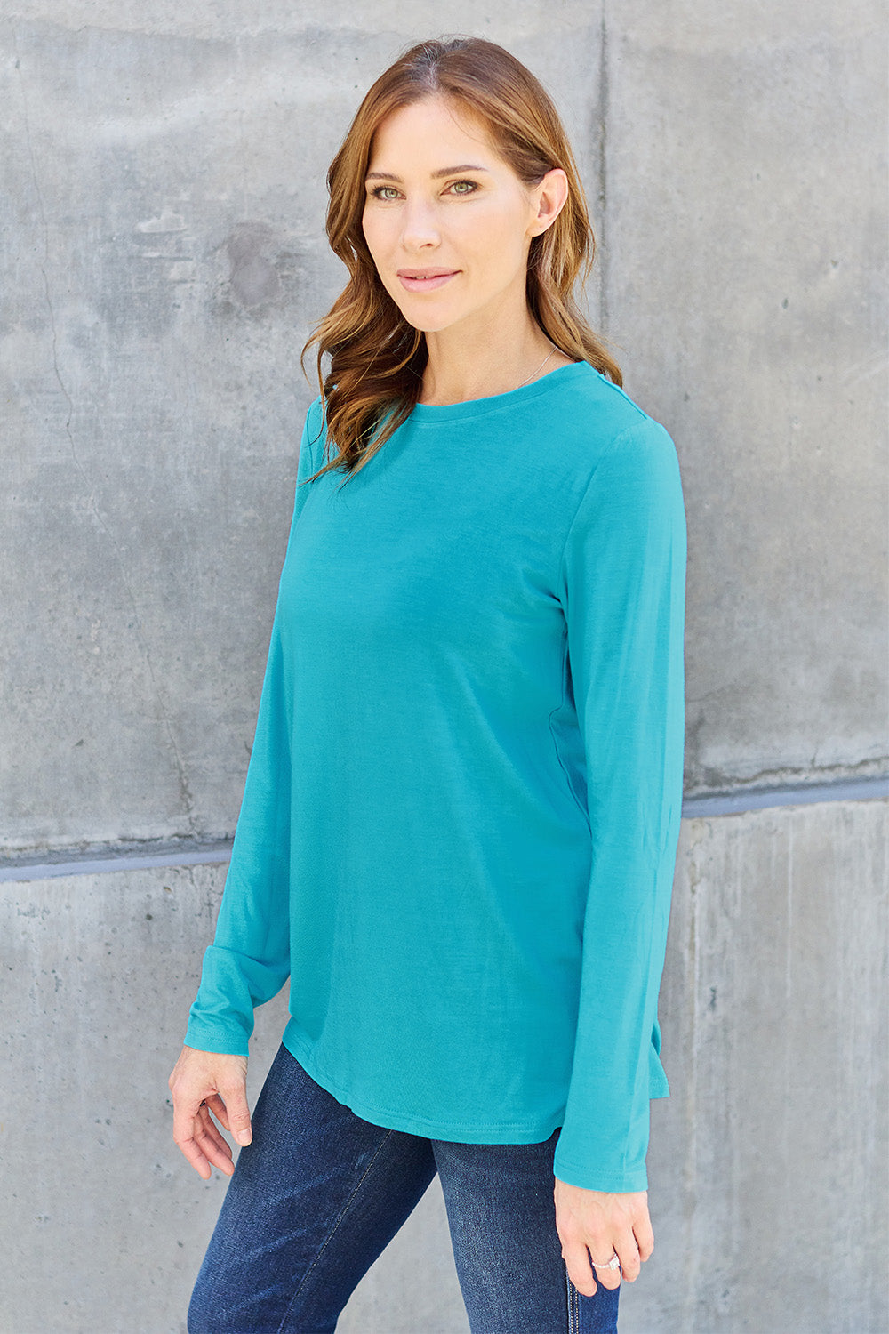 Basic Bae Full Size Round Neck Long Sleeve Top 7173 | Gulf Resellers