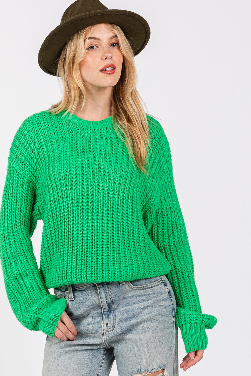 SAGE + FIG Round Neck Drop Shoulder Sweater 9942 | Gulf Resellers