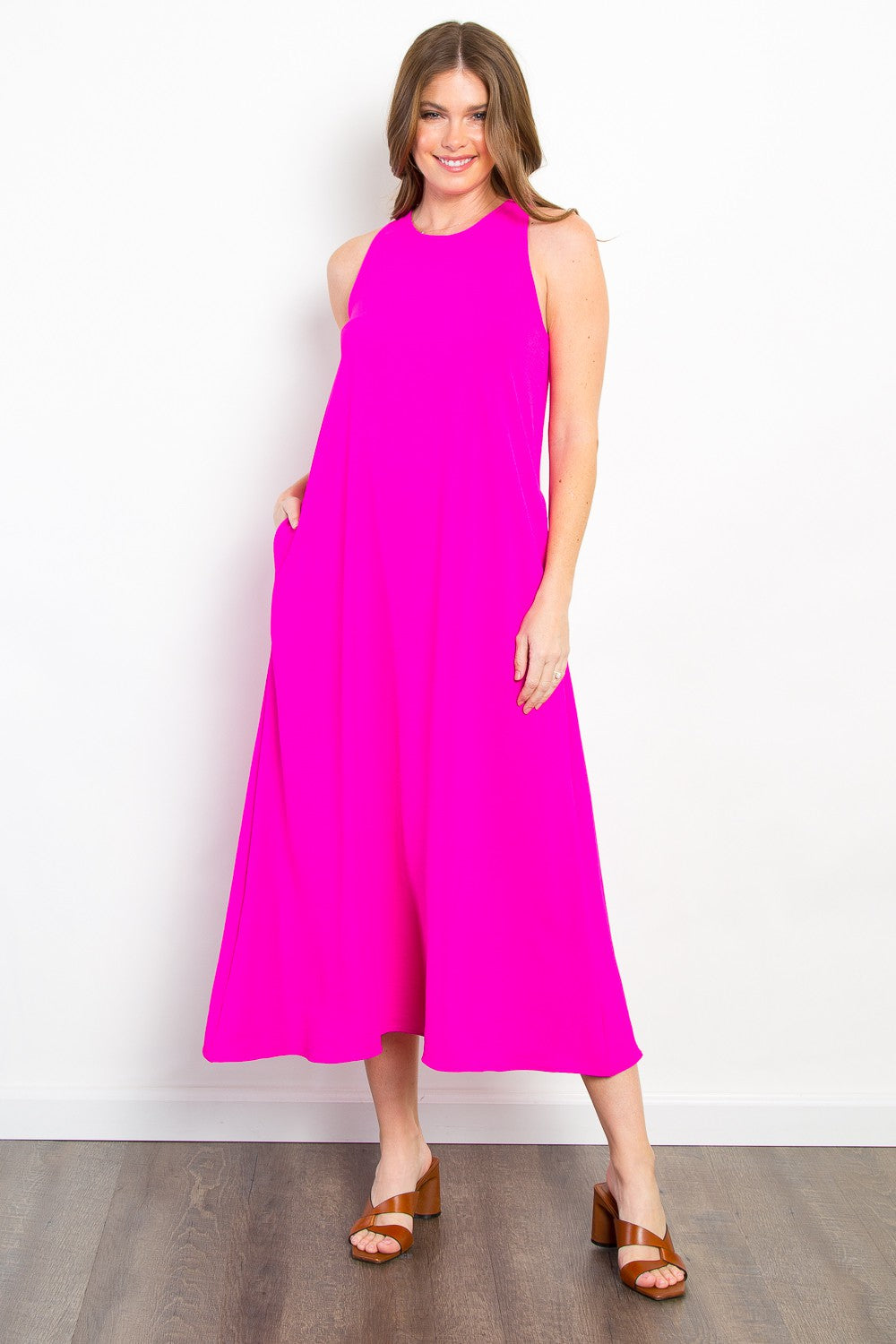 Be Stage Midi Tank Dress with Pockets 7729 | Gulf Resellers