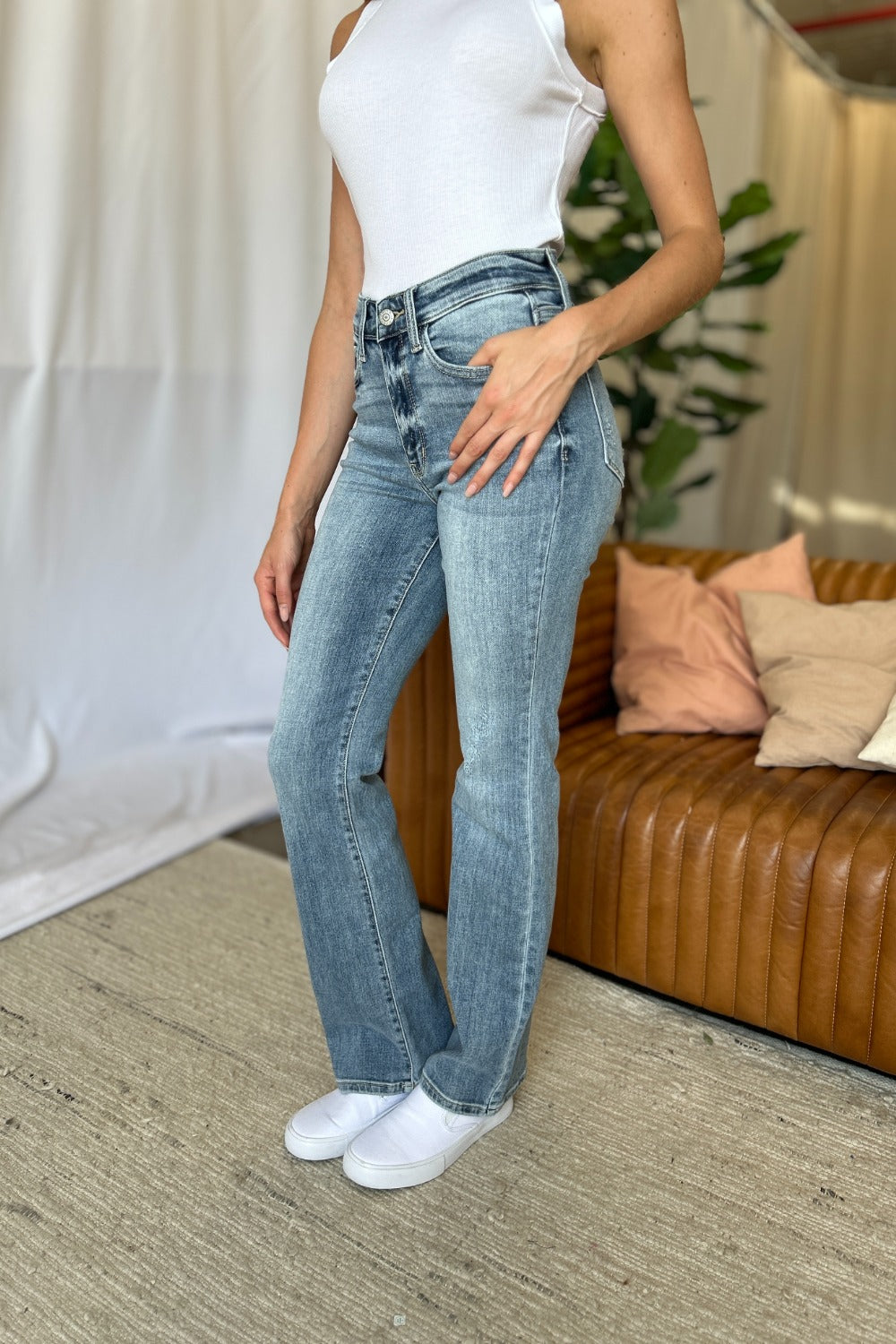 Judy Blue Full Size Medium Rise Bootcut Jeans 10699 | Gulf Resellers