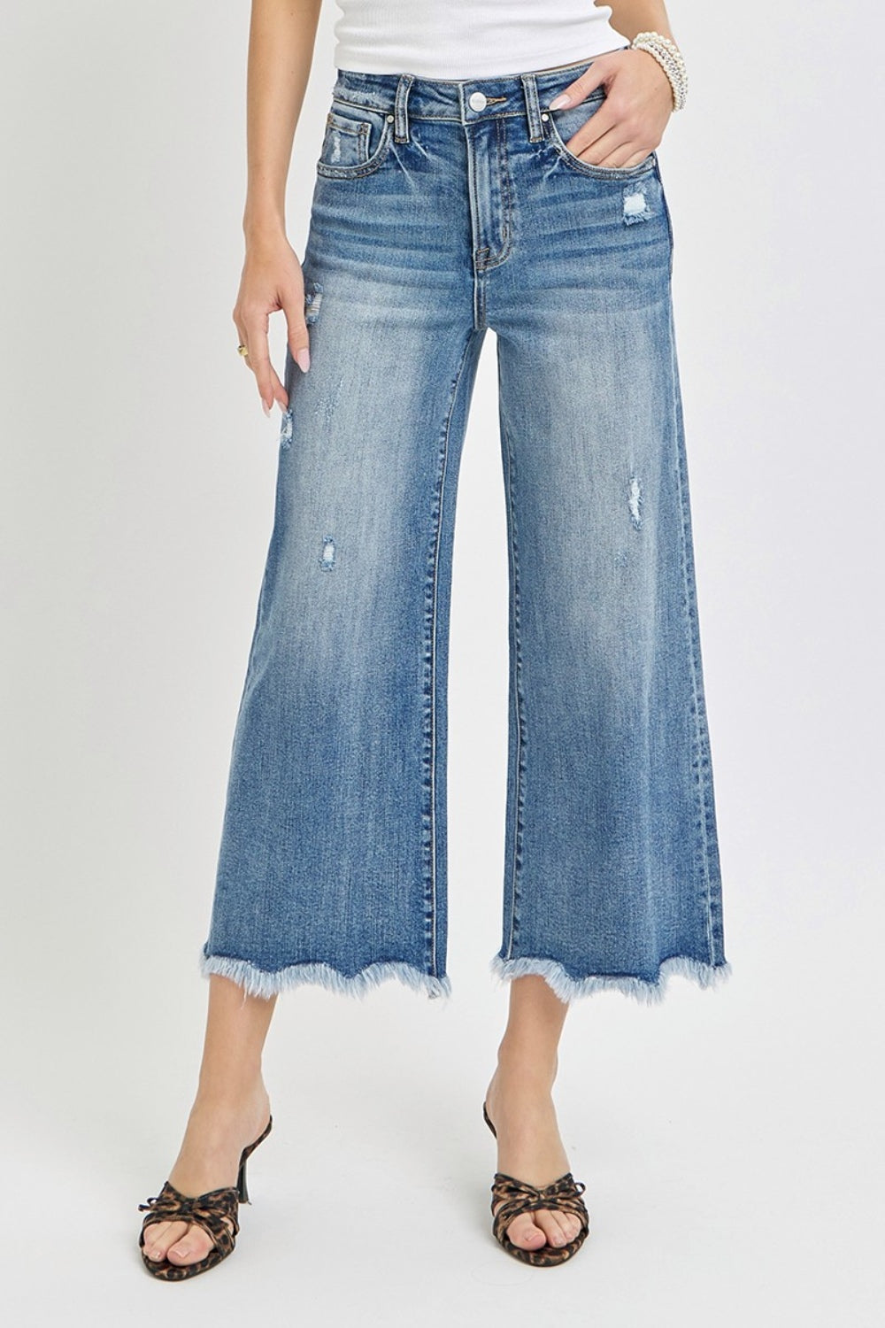 Risen High Rise Cropped Flare Jeans 11235 | Gulf Resellers