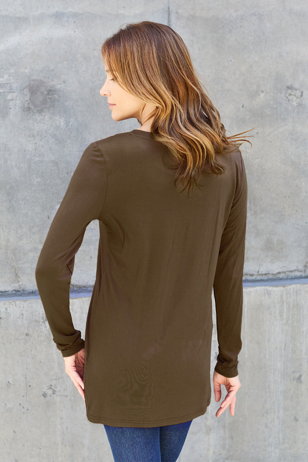 Basic Bae Full Size Round Neck Long Sleeve Top 8024 | Gulf Resellers