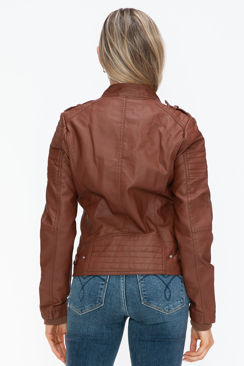 Snobbish PU Leather Biker Jacket with Side Zip Pockets 15197 | Gulf Resellers