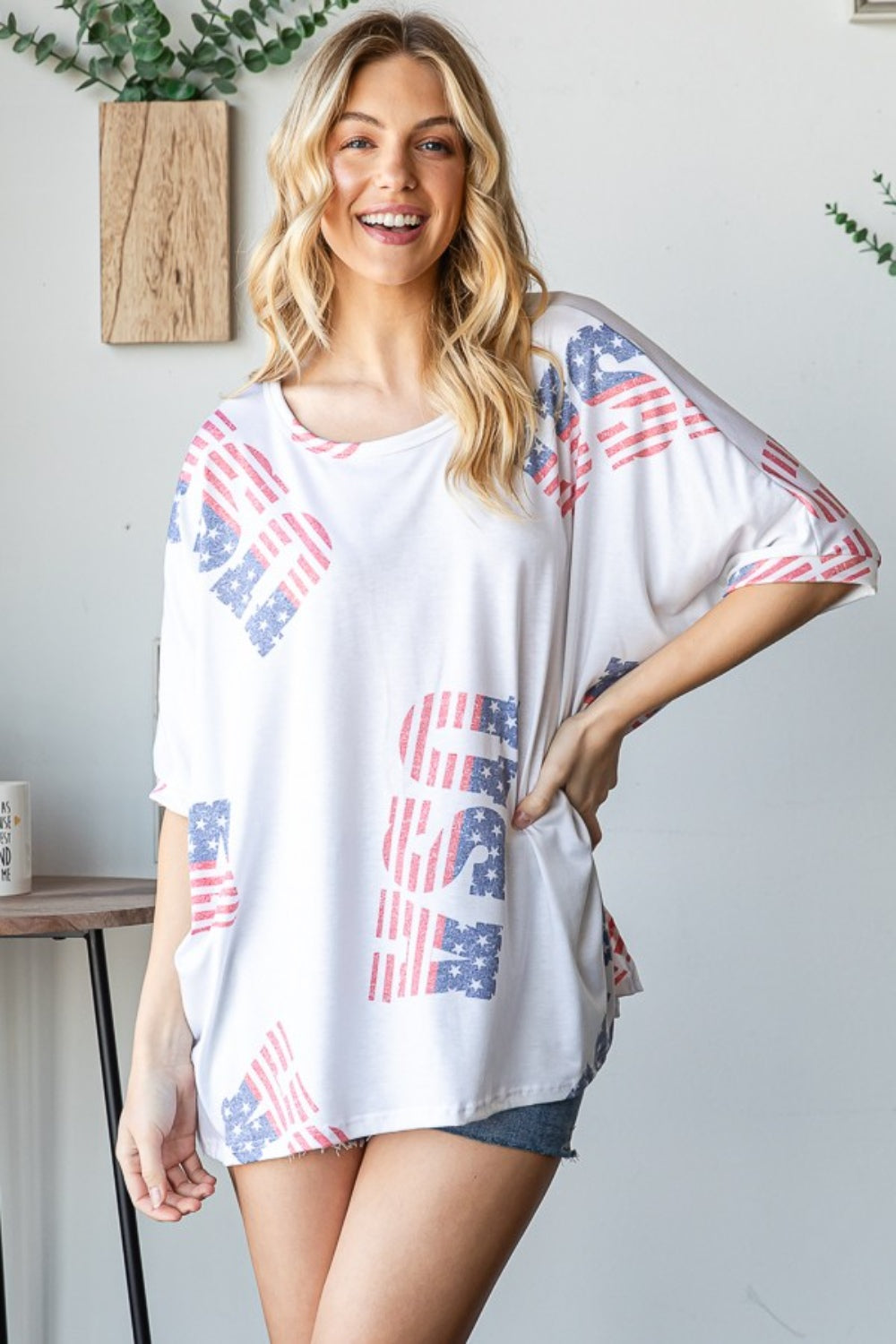 HOPELY Letter Graphic Round Neck T-Shirt 7246 | Gulf Resellers