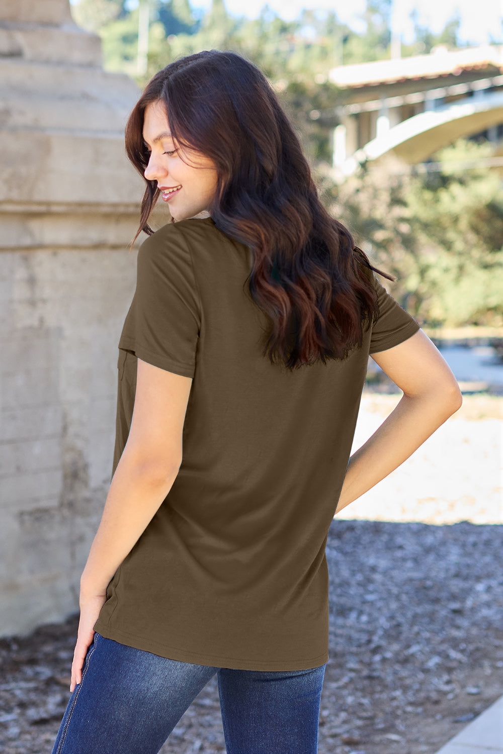 Basic Bae Full Size V-Neck Short Sleeve T-Shirt | Gulf Resellers