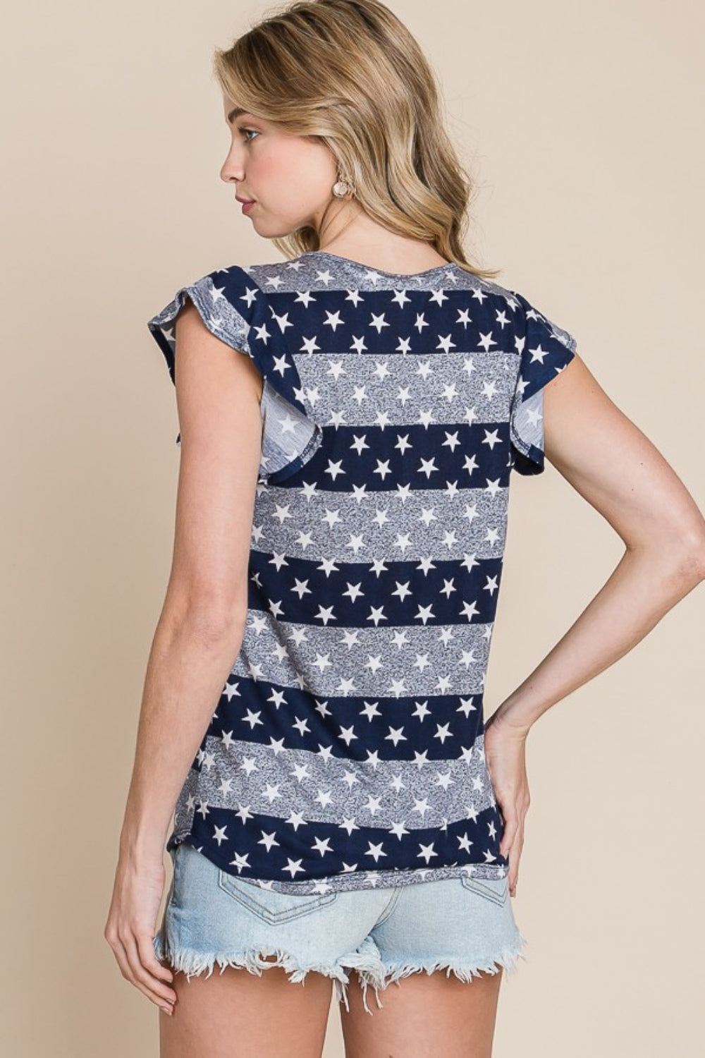 BOMBOM Striped Round Neck Cap Sleeve T-Shirt 5582 | Gulf Resellers