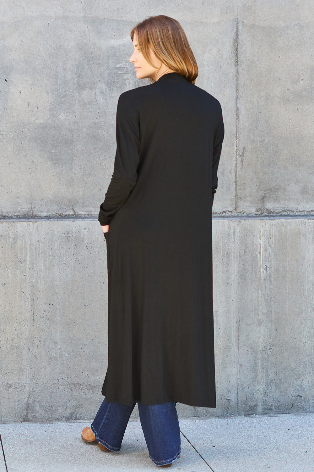 Basic Bae Full Size Open Front Long Sleeve Cover Up 12479 | Gulf Resellers