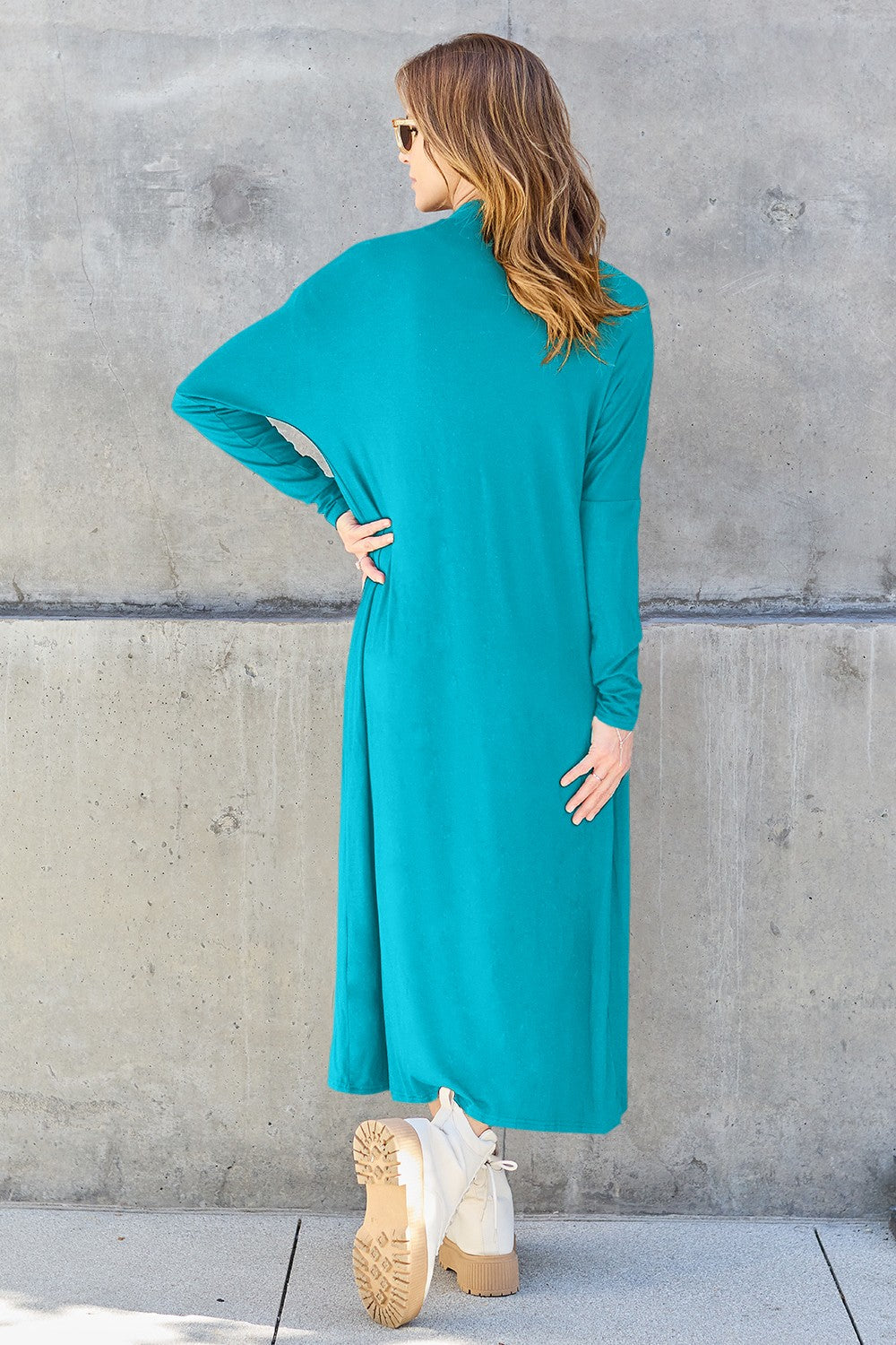 Basic Bae Full Size Open Front Long Sleeve Cover Up 12502 | Gulf Resellers