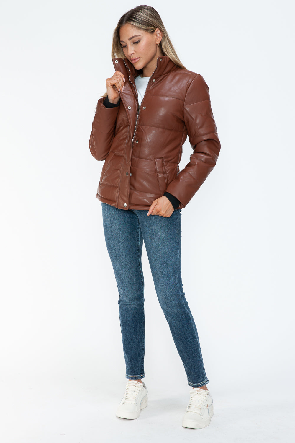 YMI Pocketed Zip Up Turtleneck Puffer Jacket 15765 | Gulf Resellers