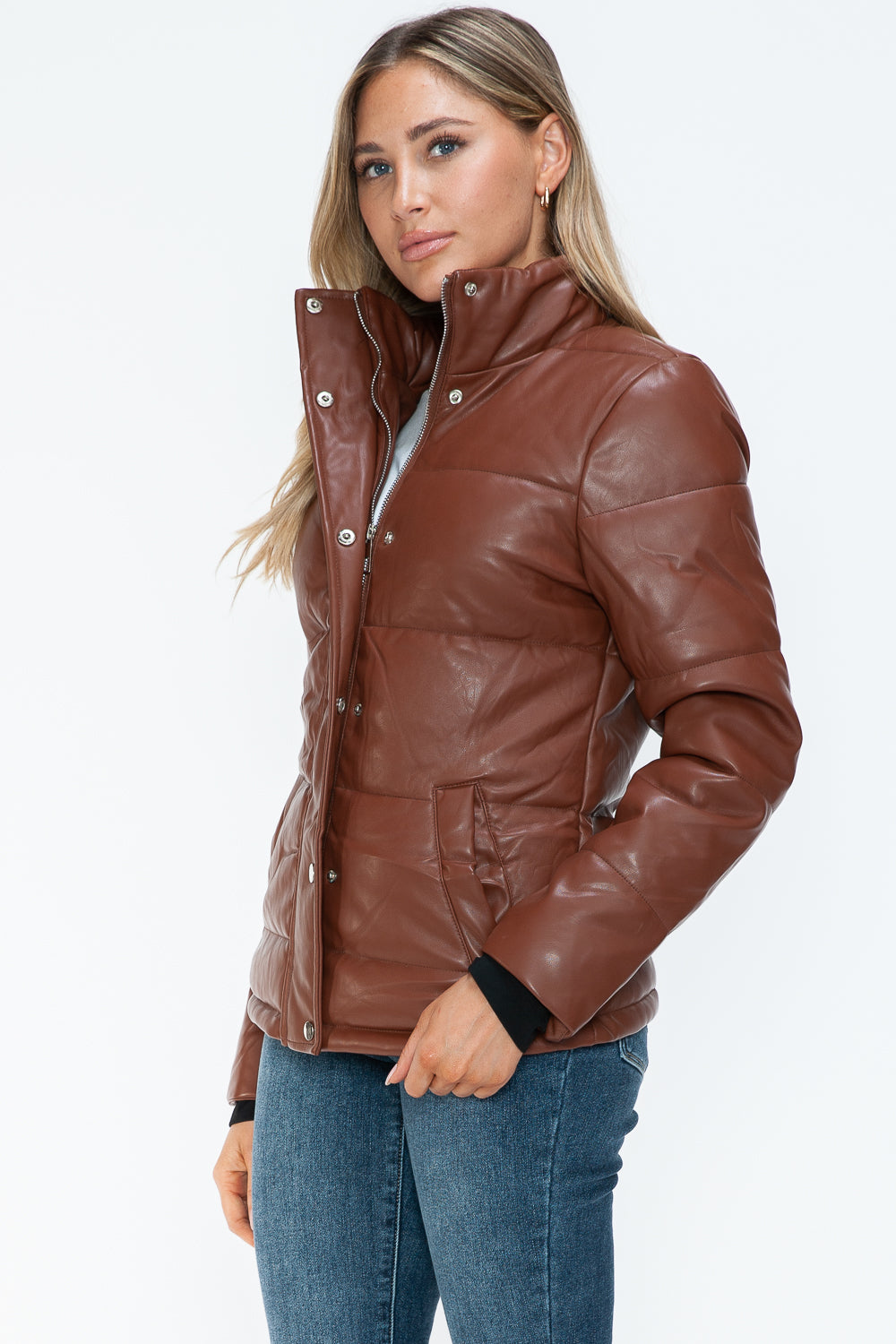 YMI Pocketed Zip Up Turtleneck Puffer Jacket 15759 | Gulf Resellers