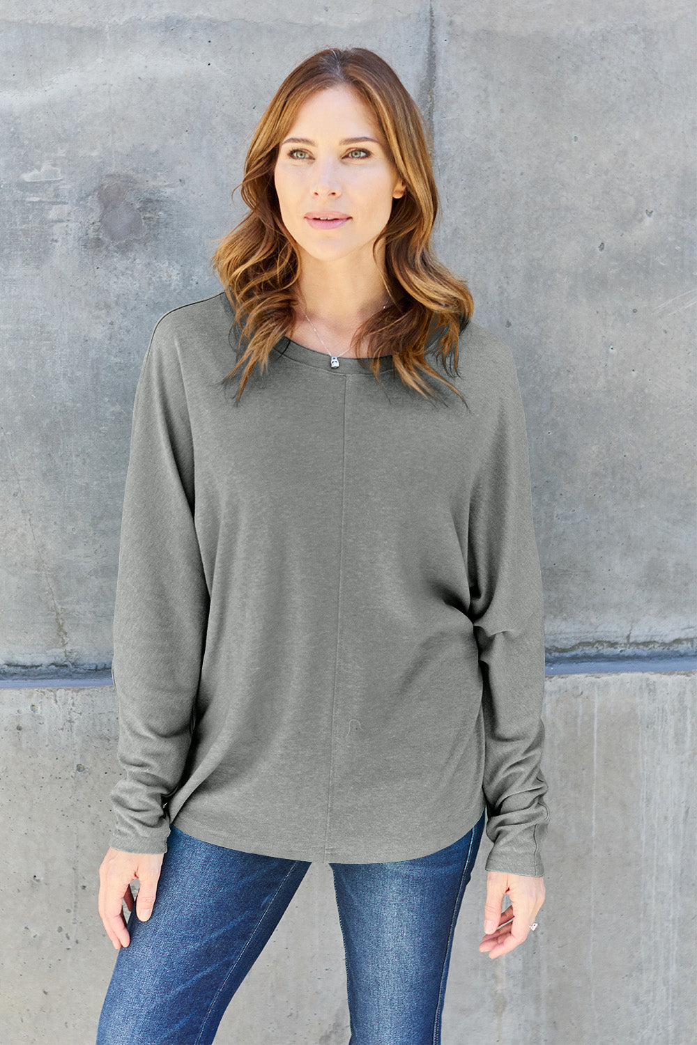 Double Take Full Size Round Neck Long Sleeve T-Shirt | Gulf Resellers