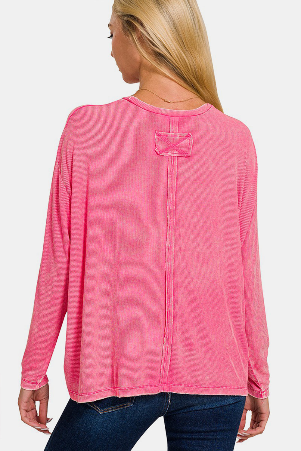 Zenana Round Neck Long Sleeve T-Shirt 5685 | Gulf Resellers