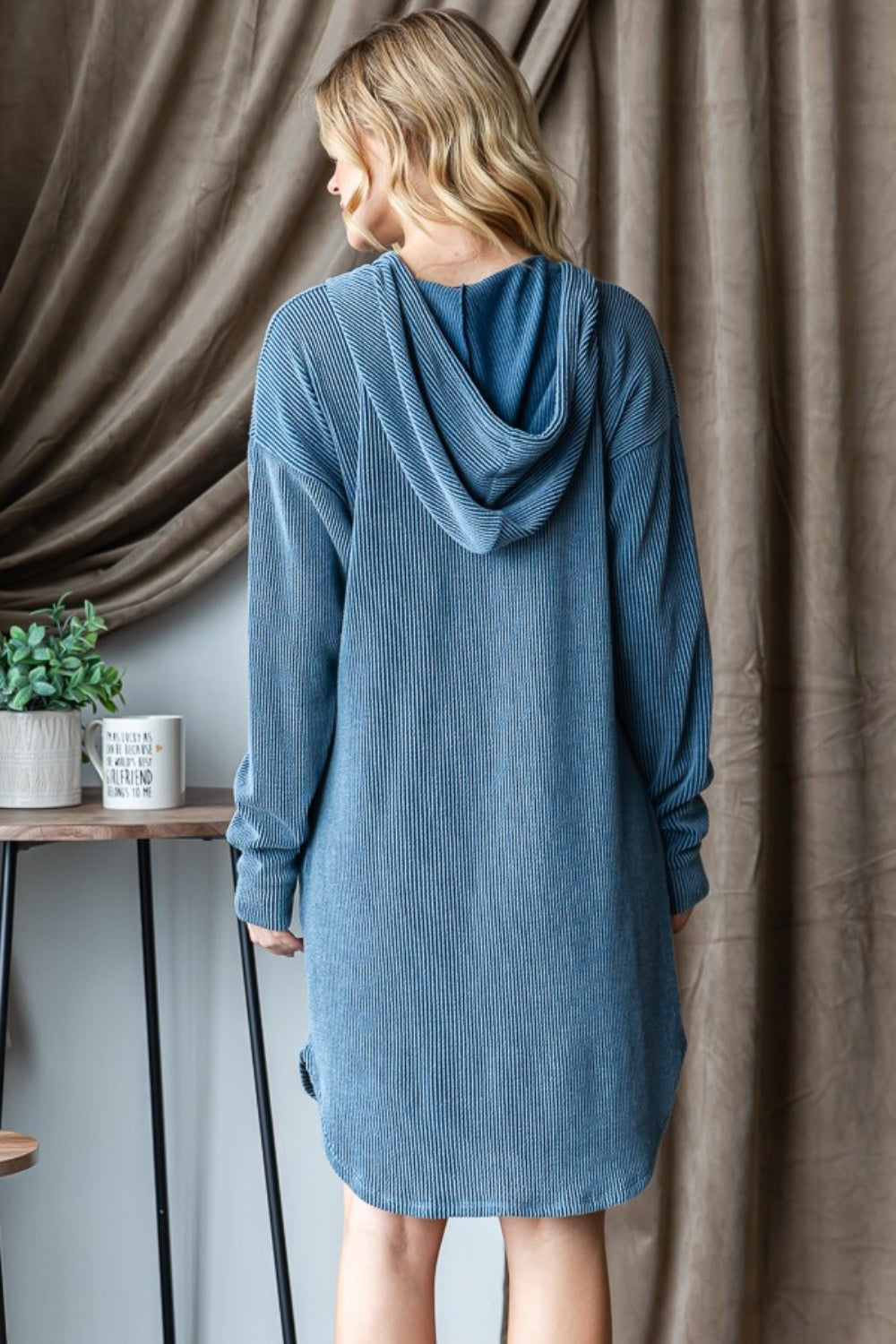 Heimish Ribbed Long Sleeve Hooded Dress 6943 | Gulf Resellers