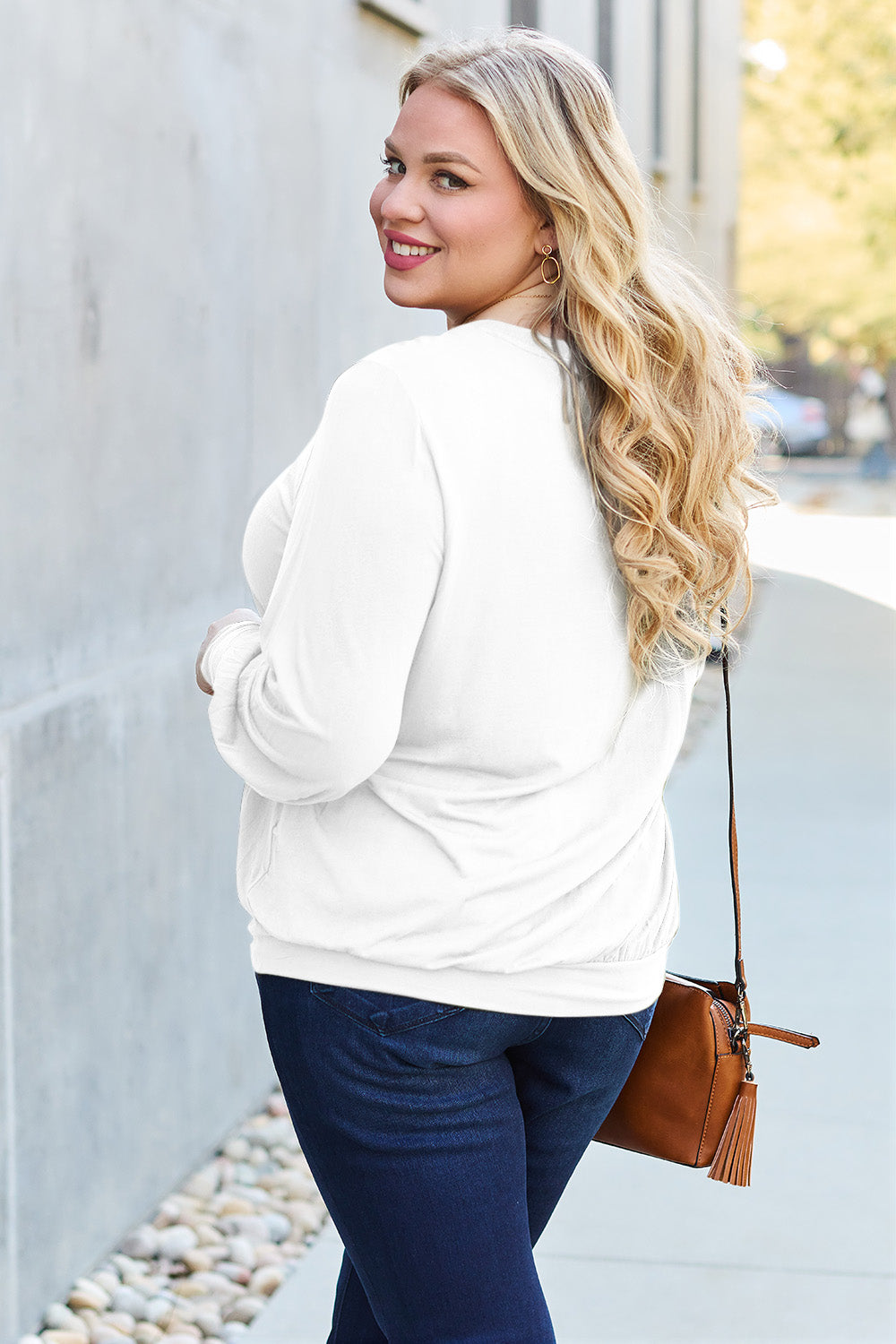 Basic Bae Full Size V-Neck Lantern Sleeve Top 6666 | Gulf Resellers