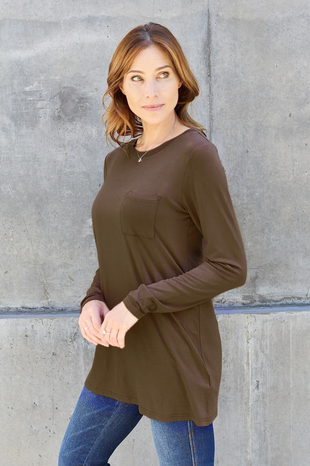 Basic Bae Full Size Round Neck Long Sleeve Top 8023 | Gulf Resellers
