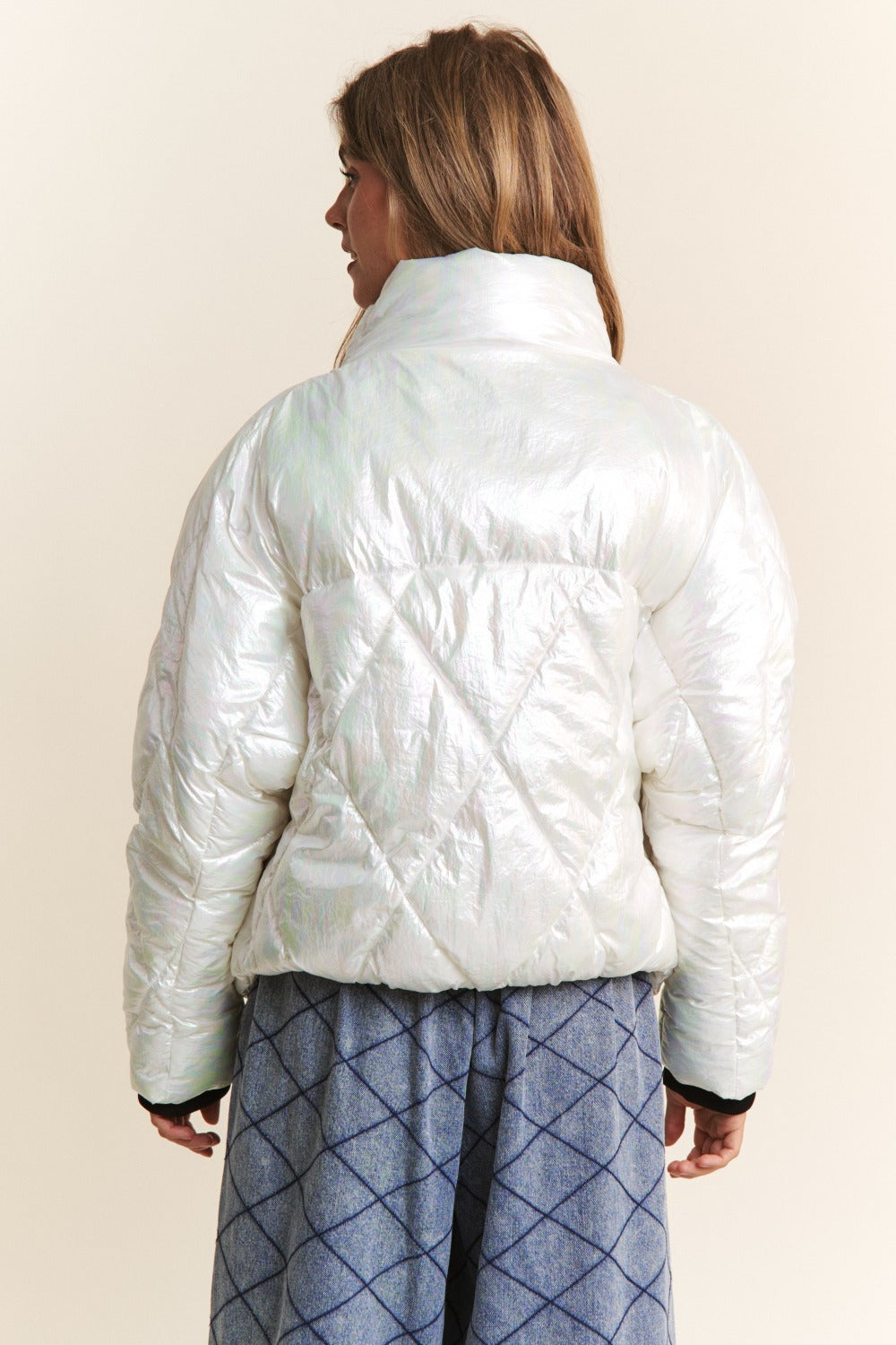 J.NNA Quilted Mock Neck Puffer Jacket 13594 | Gulf Resellers