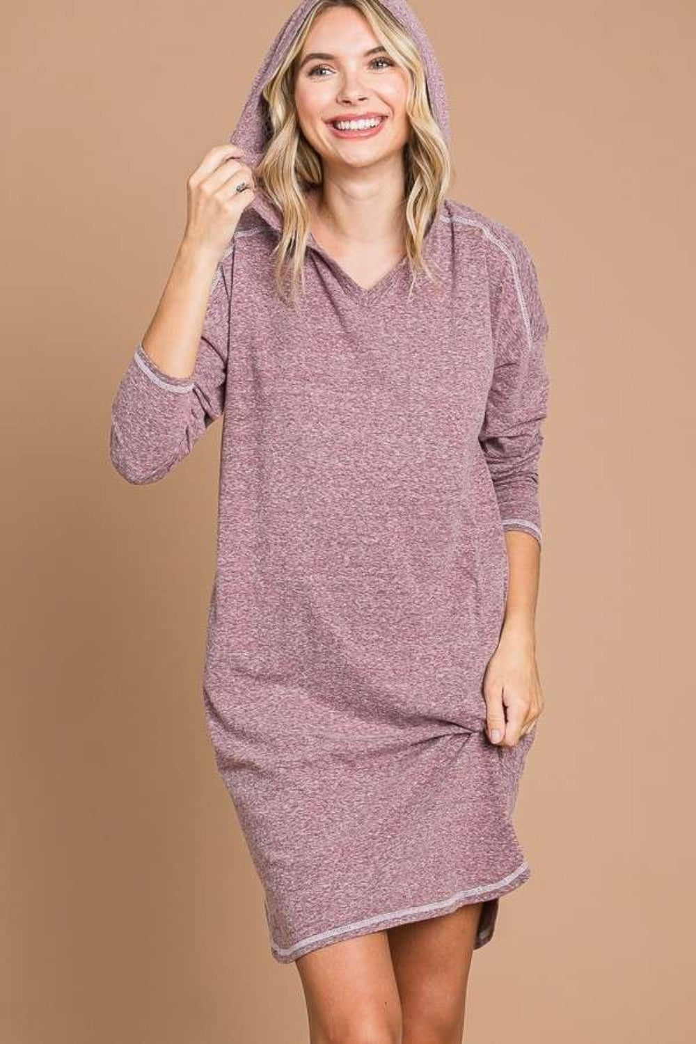 Culture Code Full Size Hooded Long Sleeve Sweater Dress 15063 | Gulf Resellers