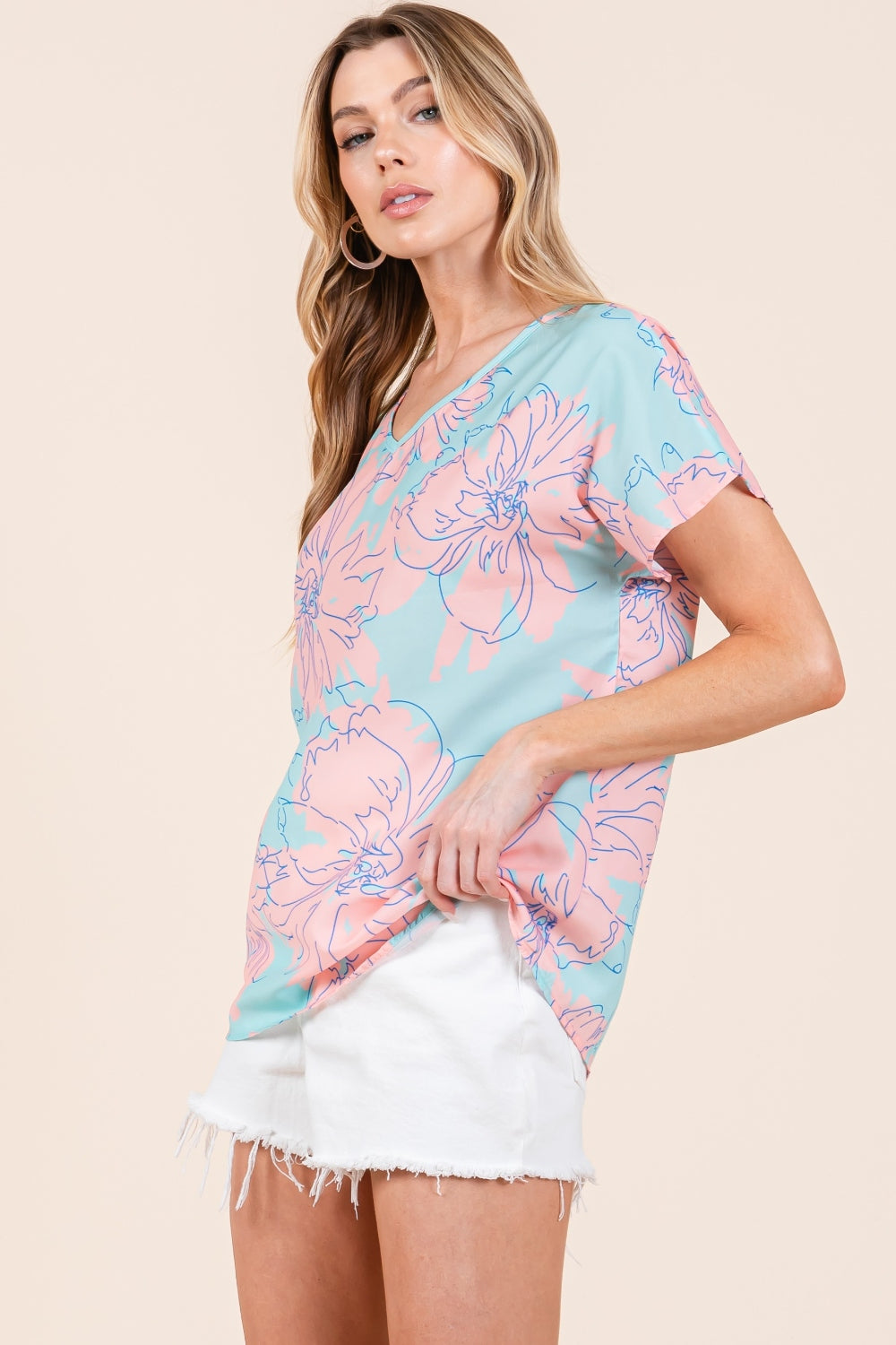 BOMBOM Floral Short Sleeve T-Shirt 7255 | Gulf Resellers