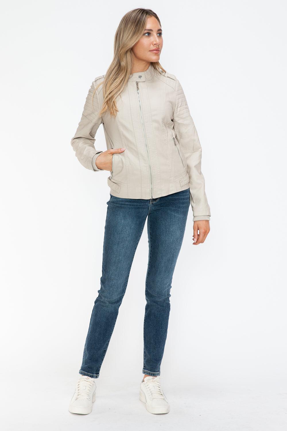 Snobbish PU Leather Biker Jacket with Side Zip Pockets 15627 | Gulf Resellers