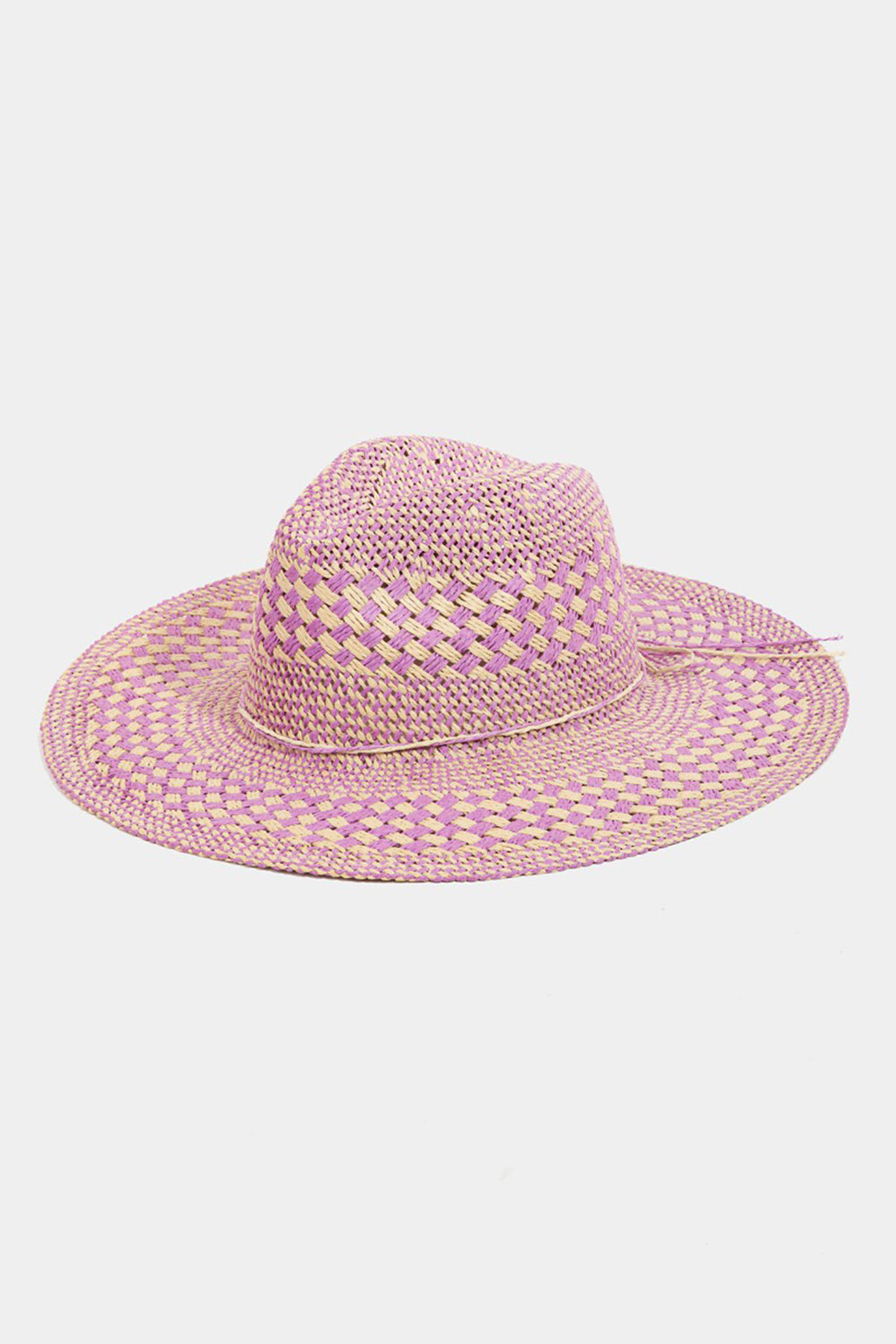 Fame Checkered Straw Weave Sun Hat 8149 | Gulf Resellers