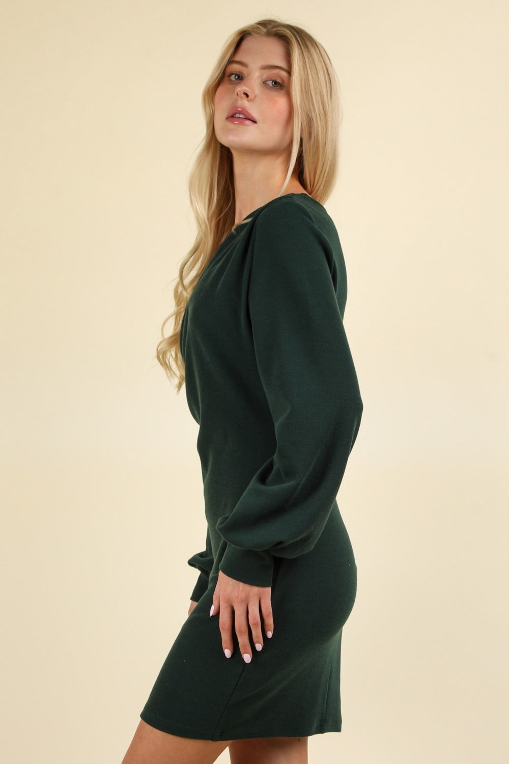 VERY J Ruched Detail Bodycon Mini Dress 9367 | Gulf Resellers