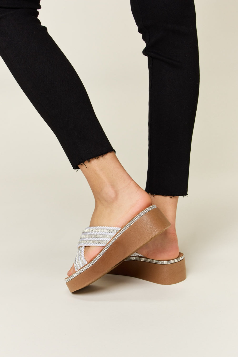 Forever Link Rhinestone Platform Wedge Sandals 14844 | Gulf Resellers