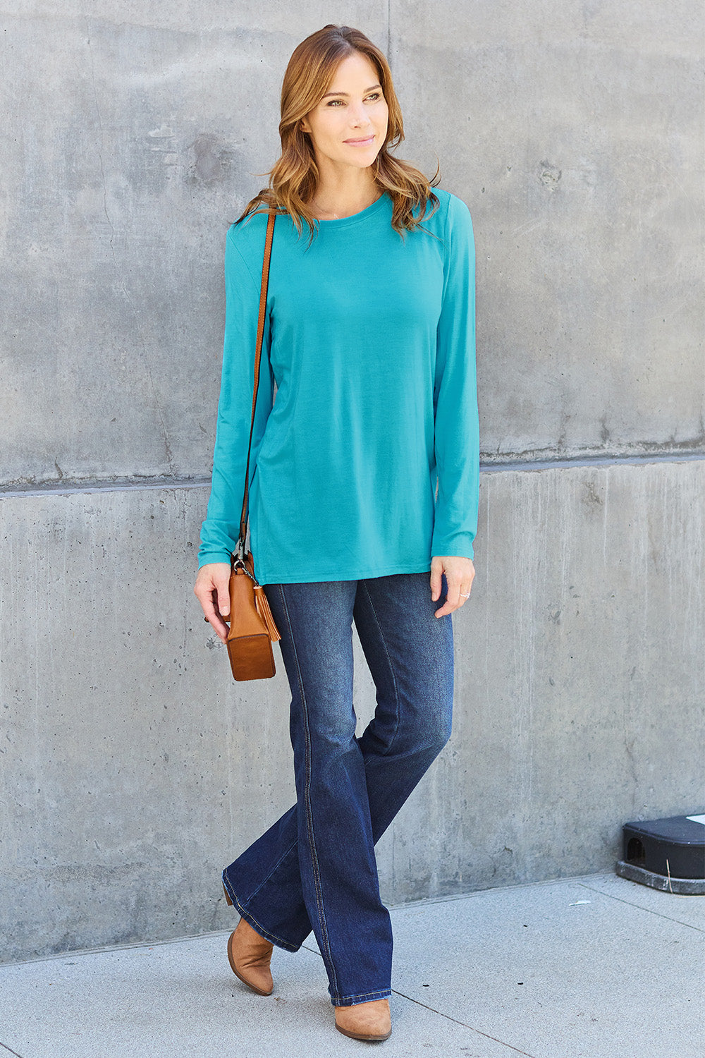 Basic Bae Full Size Round Neck Long Sleeve Top 7177 | Gulf Resellers