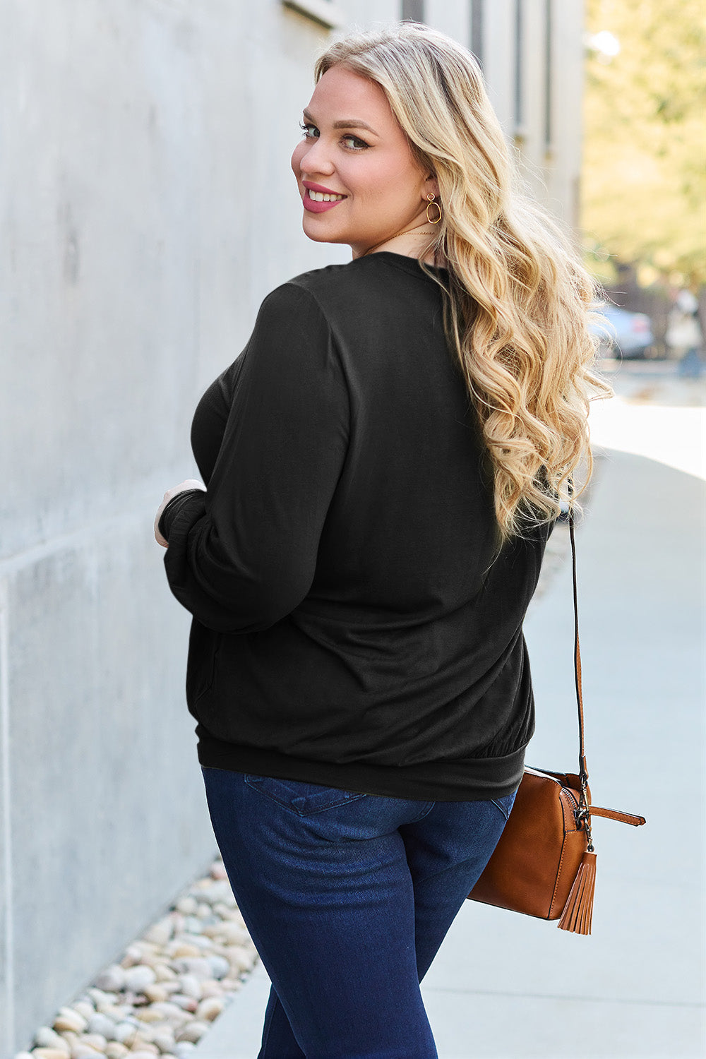 Basic Bae Full Size V-Neck Lantern Sleeve Top 6652 | Gulf Resellers