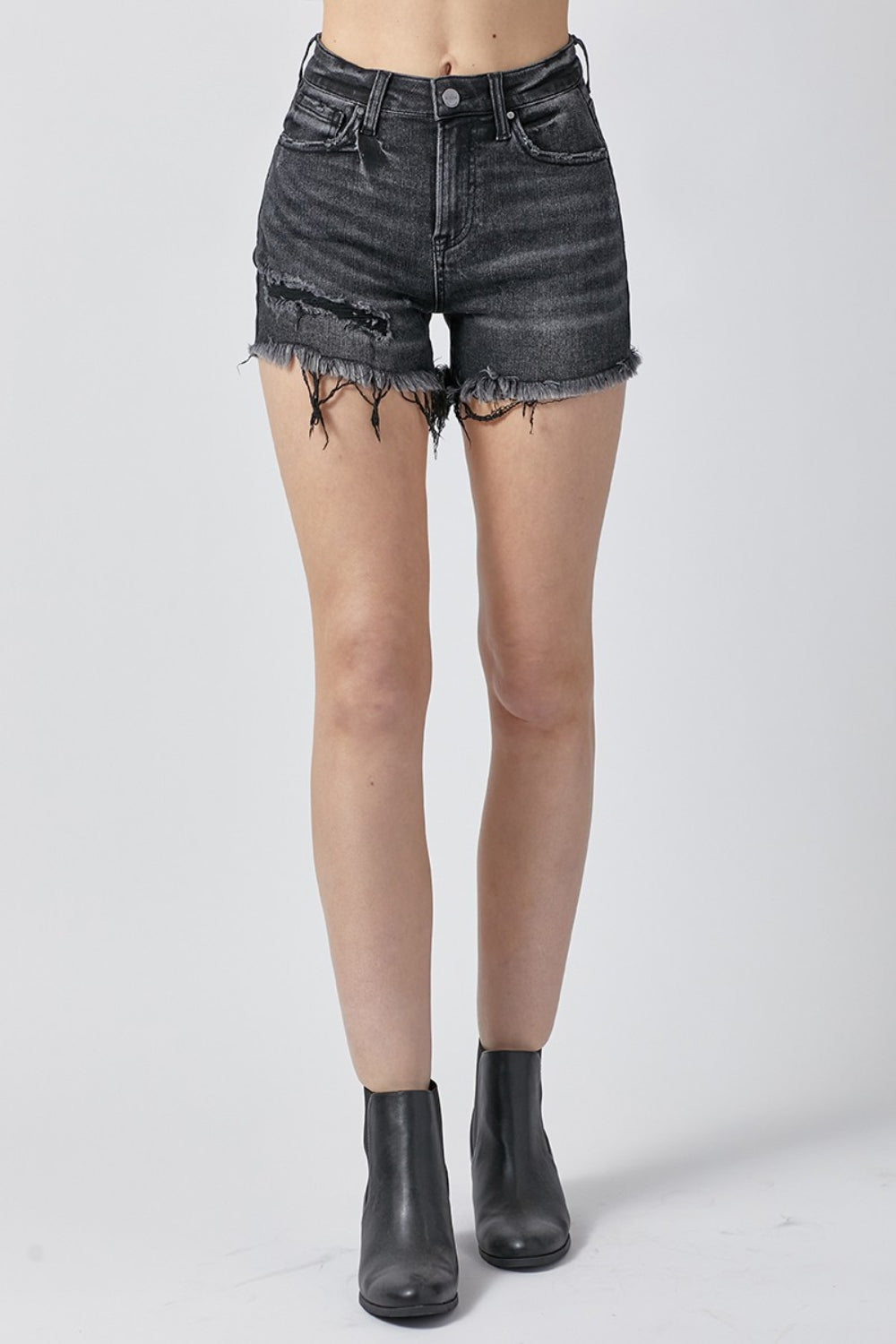 RISEN Raw Hem Denim Shorts with Pockets 14394 | Gulf Resellers