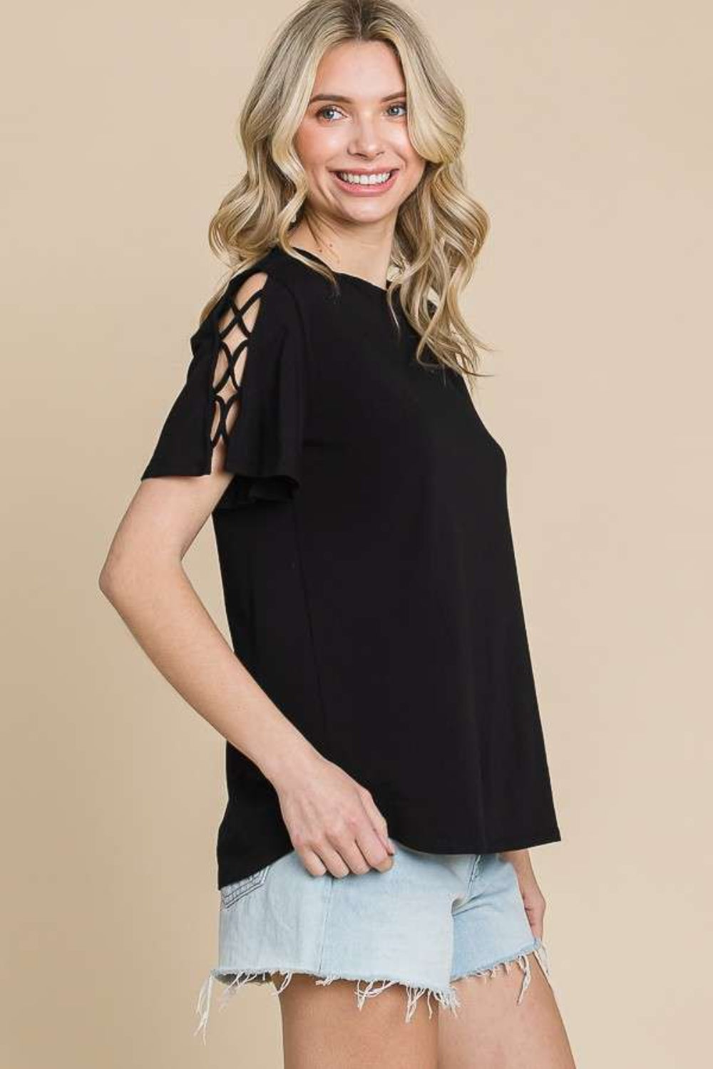 Culture Code Round Neck Crisscross Short Sleeve T-Shirt 7826 | Gulf Resellers