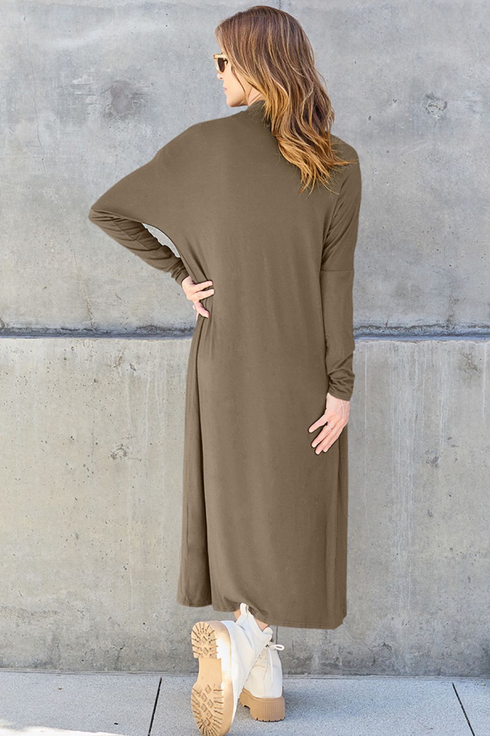Basic Bae Full Size Open Front Long Sleeve Cover Up 12489 | Gulf Resellers