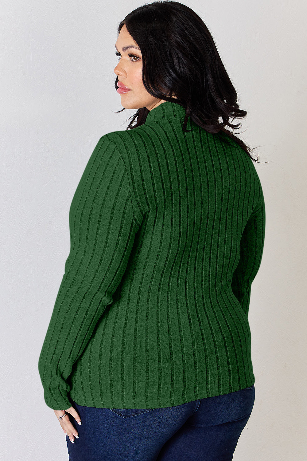 Basic Bae Full Size Ribbed Mock Neck Long Sleeve T-Shirt | Gulf Resellers