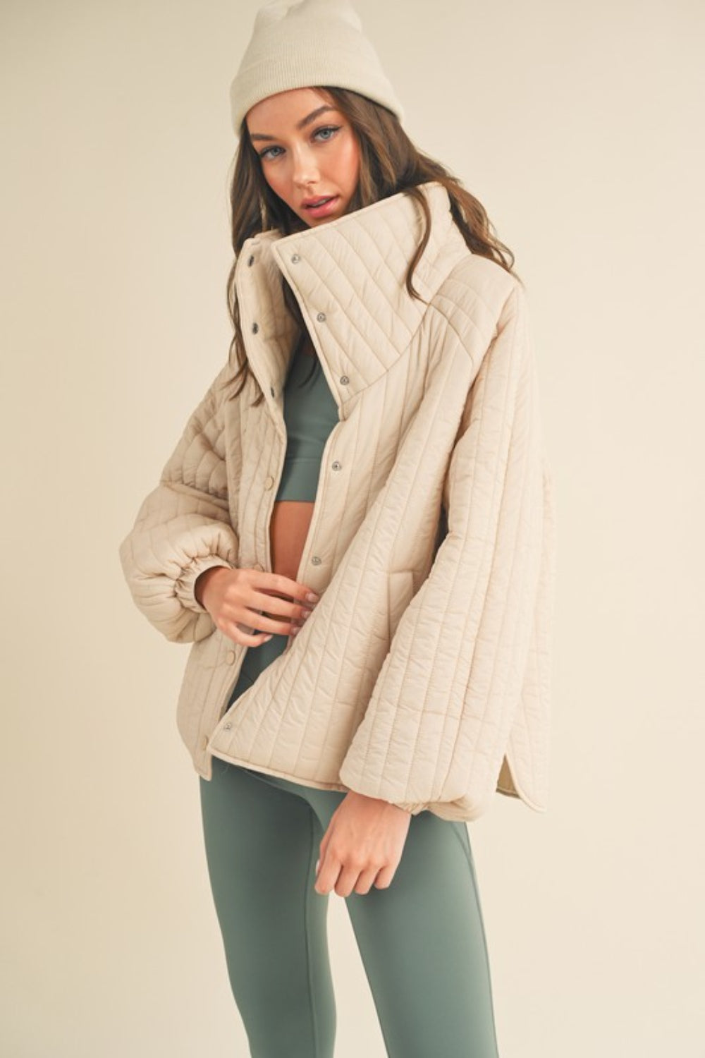 Kimberly C Classic Silhouette Quilted Snap Down Jacket 12613 | Gulf Resellers