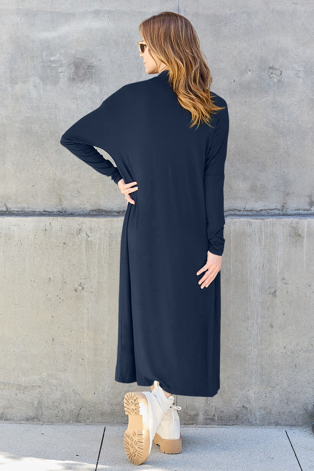 Basic Bae Full Size Open Front Long Sleeve Cover Up 12495 | Gulf Resellers