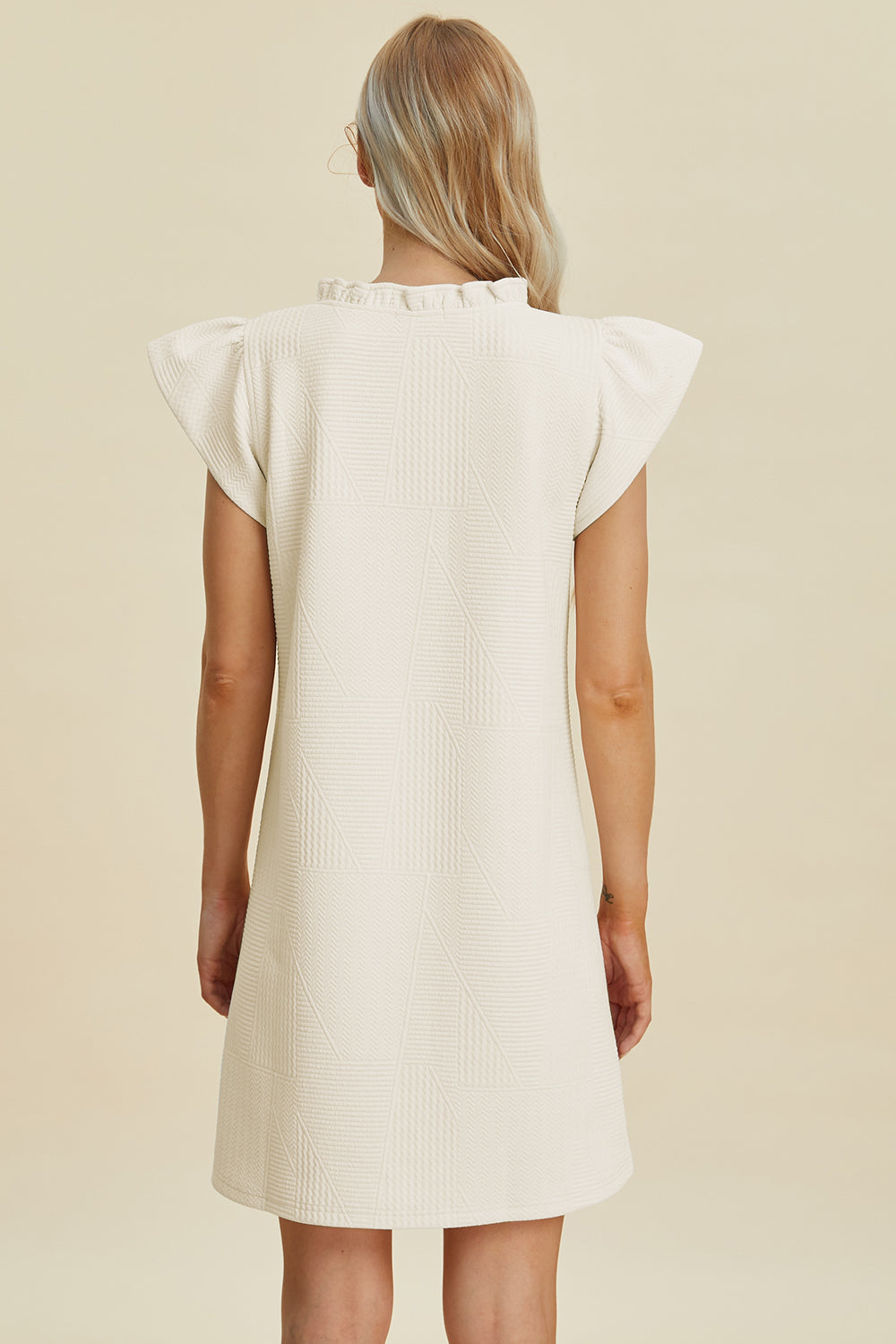 Double Take Full Size Ruffled V-Neck Cap Sleeve Dress 15088 | Gulf Resellers