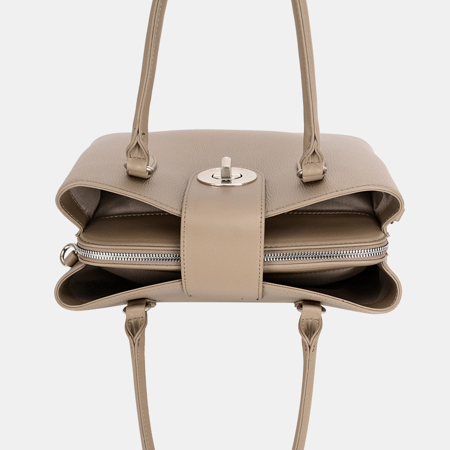 David Jones PU Leather Twist-Lock Tote Bag 4642 | Gulf Resellers