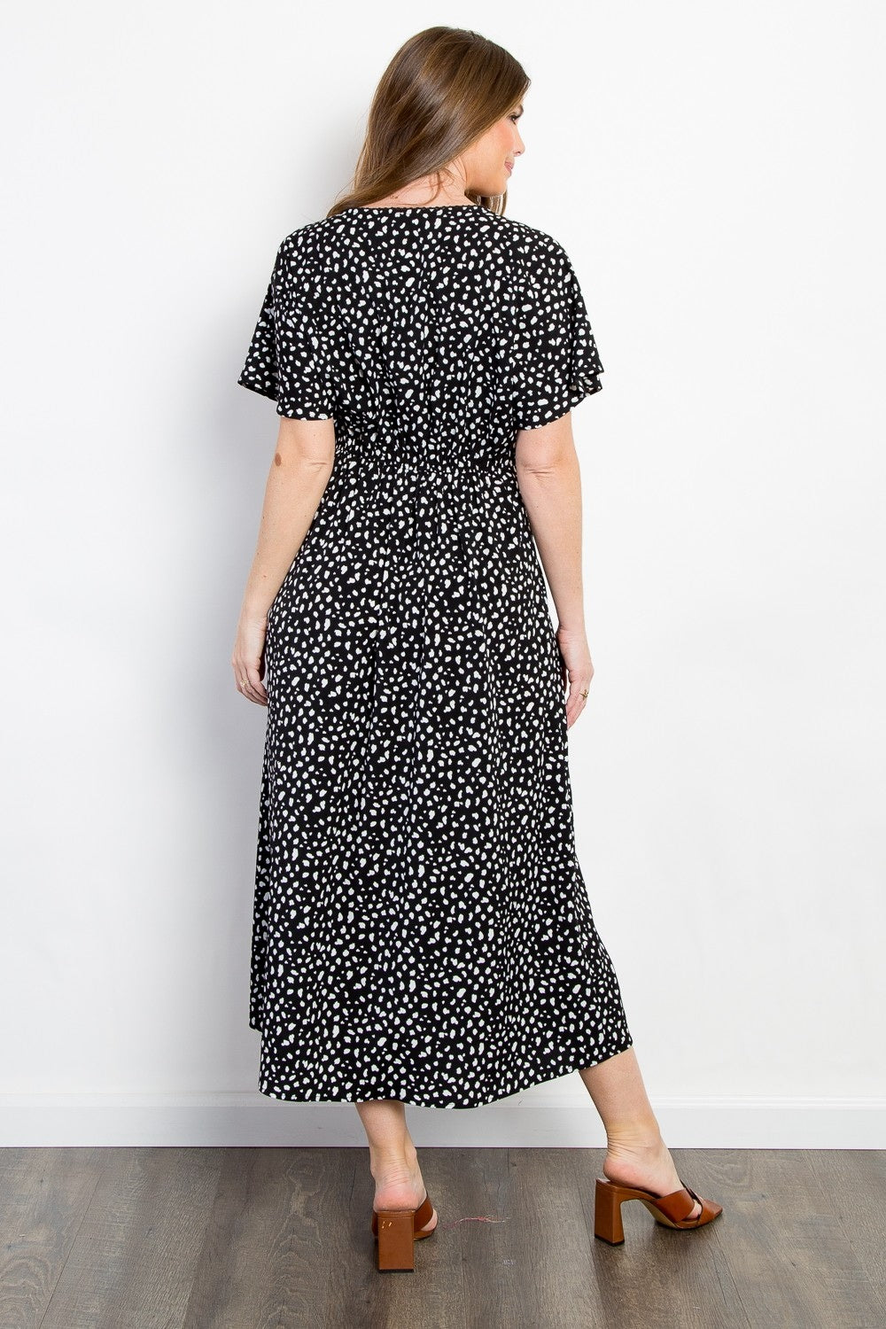 Be Stage Full Size Printed Smocked Waist Dress 7321 | Gulf Resellers