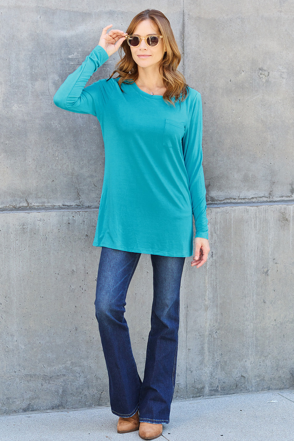 Basic Bae Full Size Round Neck Long Sleeve Top 8016 | Gulf Resellers