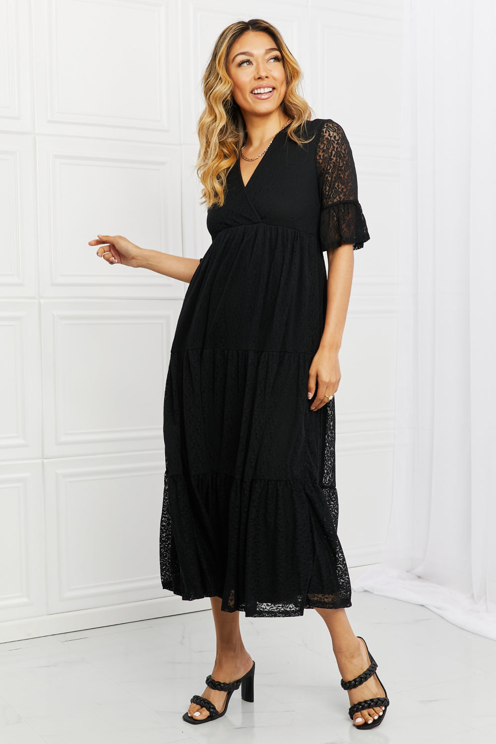 P & Rose Lovely Lace Full Size Tiered Dress | Gulf Resellers