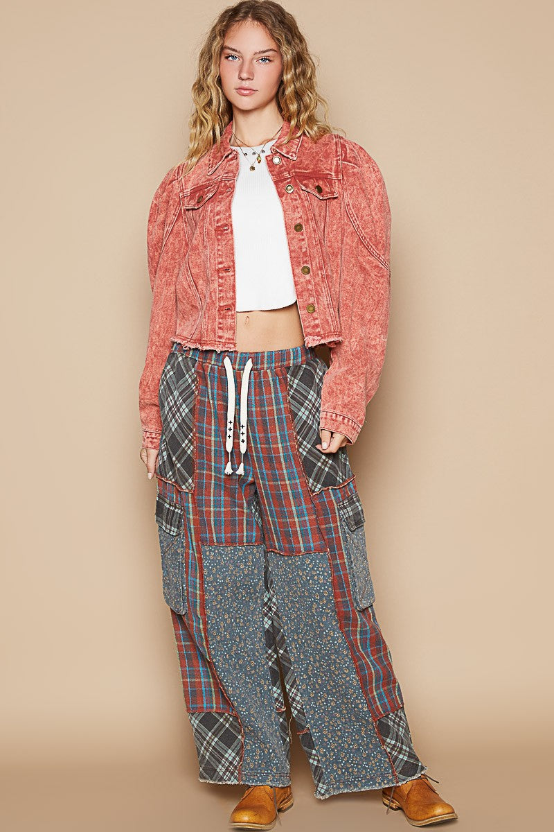 POL Raw Hem Button Up Cropped Denim Jacket 15602 | Gulf Resellers