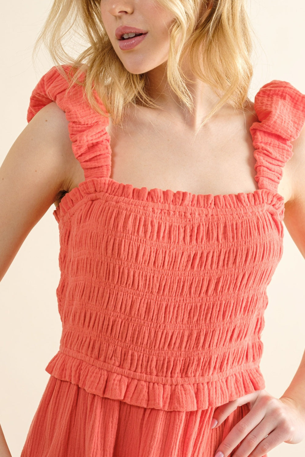 And The Why Smocked Ruffled Tiered Dress 6219 | Gulf Resellers