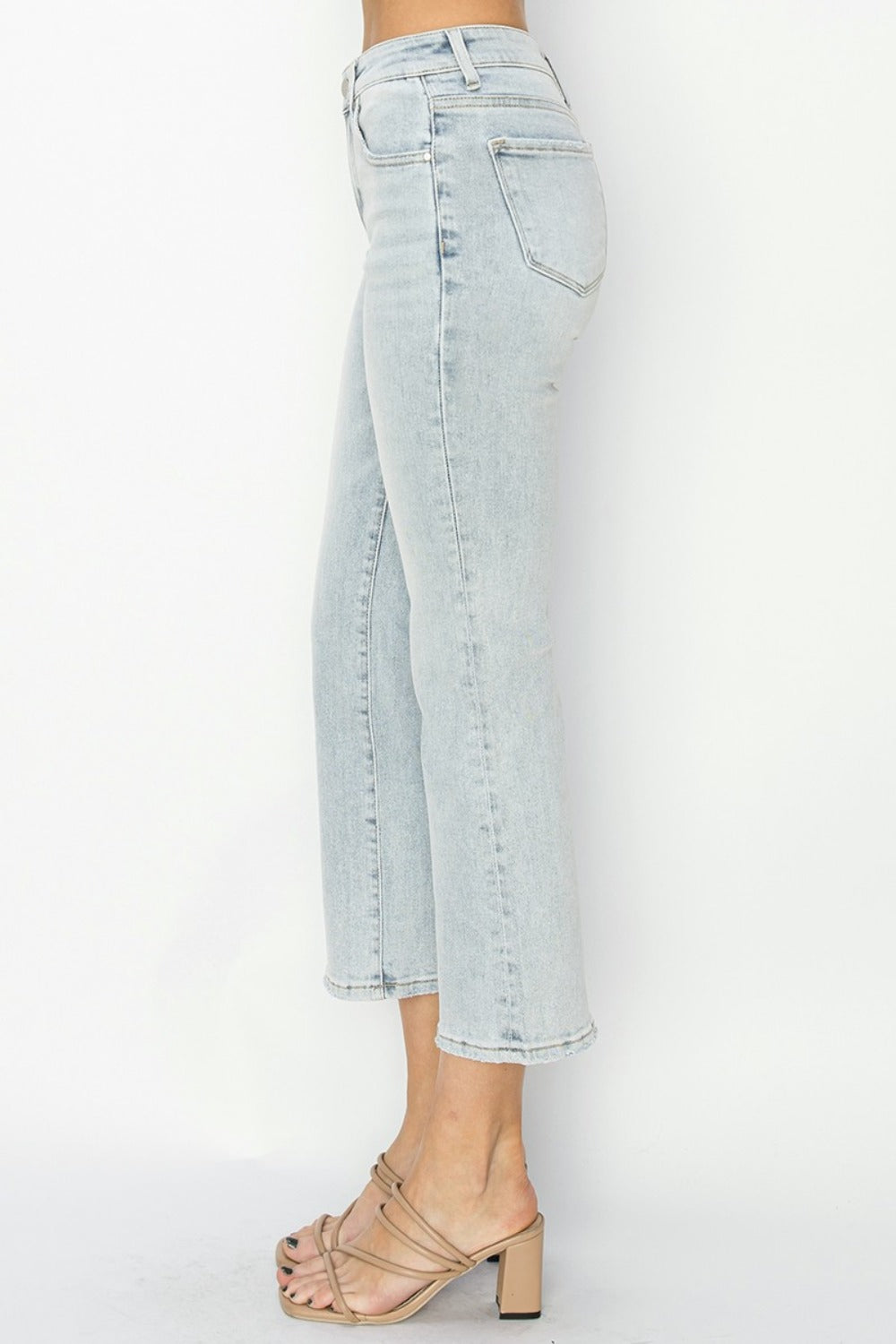 RISEN Full Size Mid Rise Cropped Flare Jeans 11075 | Gulf Resellers