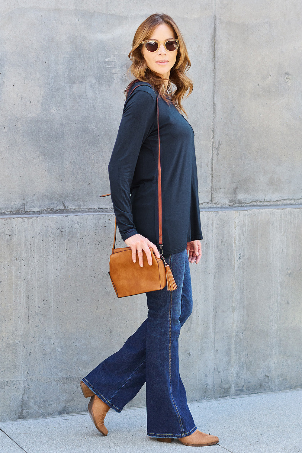 Basic Bae Full Size Round Neck Long Sleeve Top 8021 | Gulf Resellers