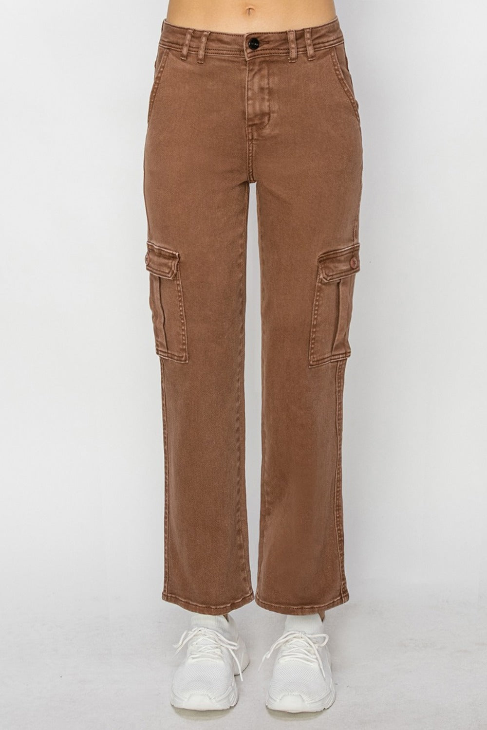 Risen Full Size High Rise Cargo Jeans 8656 | Gulf Resellers