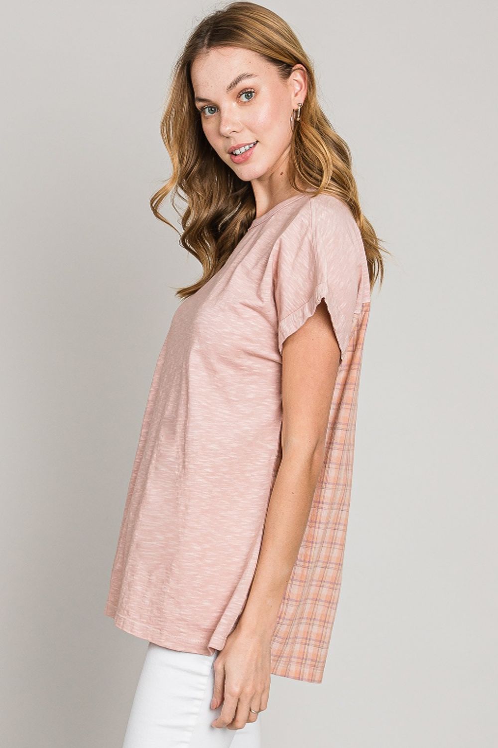 Cotton Bleu by Nu Label Plaid Short Sleeve T-Shirt 5626 | Gulf Resellers