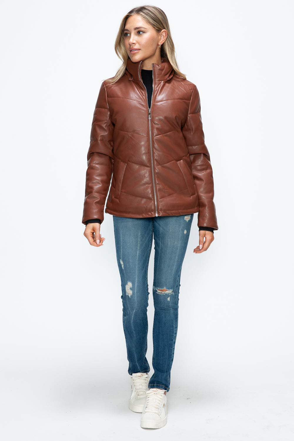 How Dare U Pocketed Zip Up Puffer Jacket with Removable Hood 16134 | Gulf Resellers