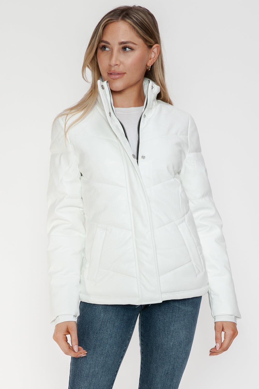 Snobbish Pocketed Zip Up Turtleneck Puffer Jacket 15234 | Gulf Resellers