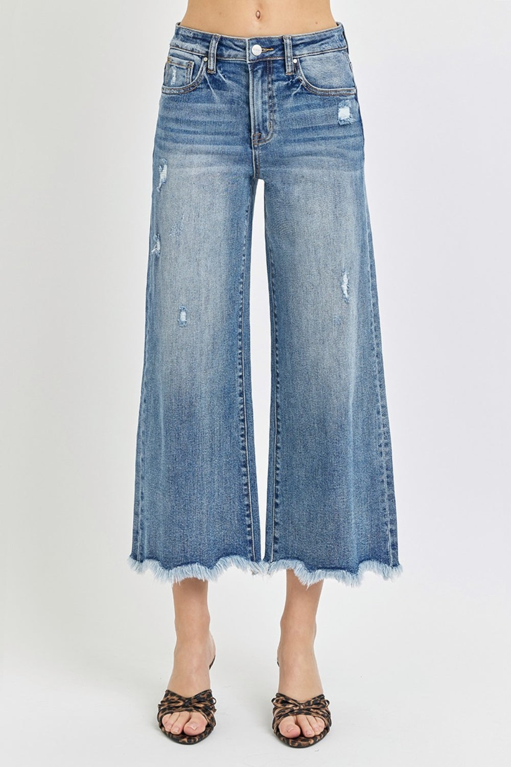 Risen High Rise Cropped Flare Jeans 11233 | Gulf Resellers