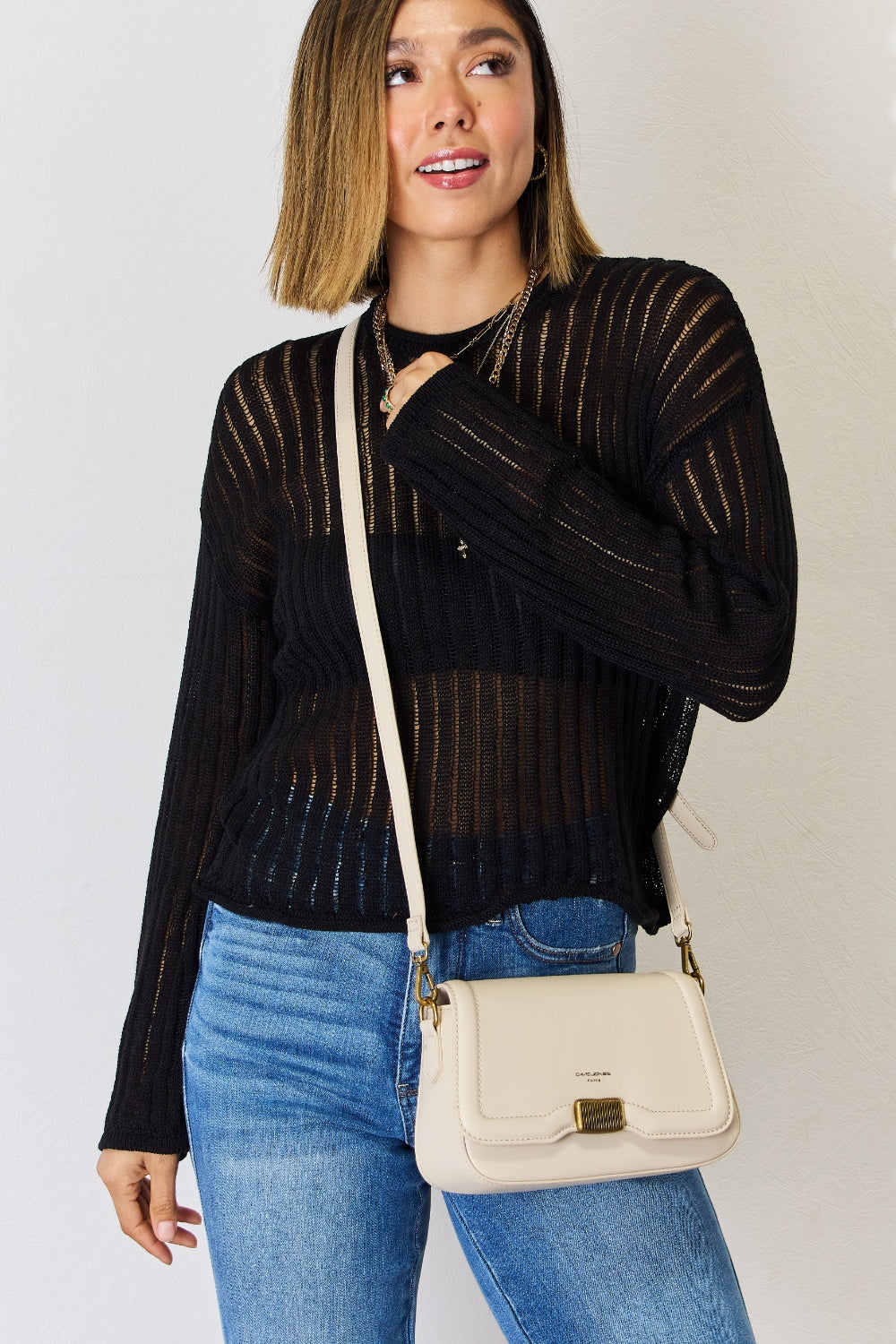 David Jones PU Leather Crossbody Bag | Gulf Resellers